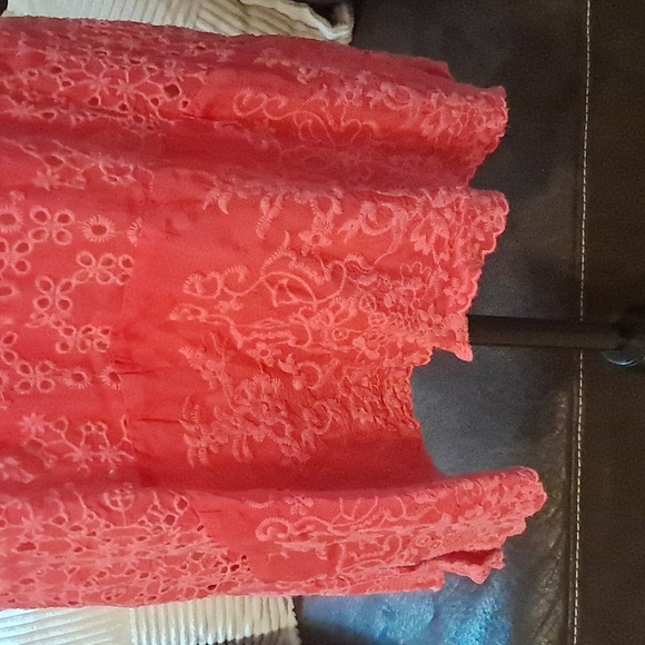 Johnny Was Pink V Neck Eyelet Tunic Top Dress Size PXS - Picture 5 of 10